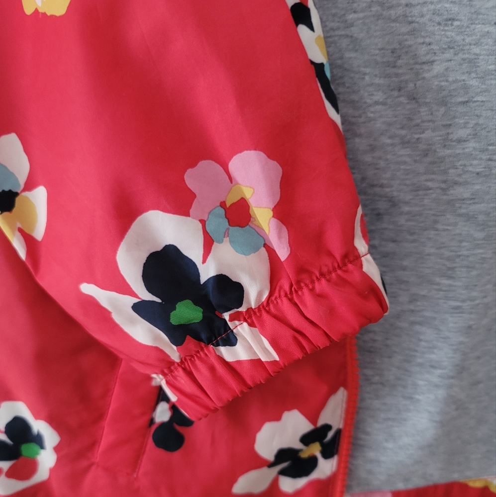 Gap kids girl red floral lined Windbreaker, Size 12 (XL) - Picture 5 of 11